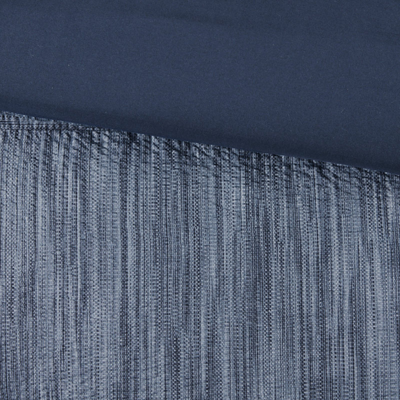 Édredon très grand bleu marine - 7 pièces en tissu gaufré bleu marine, microfibre douce, 2 coussins carrés et un coussin