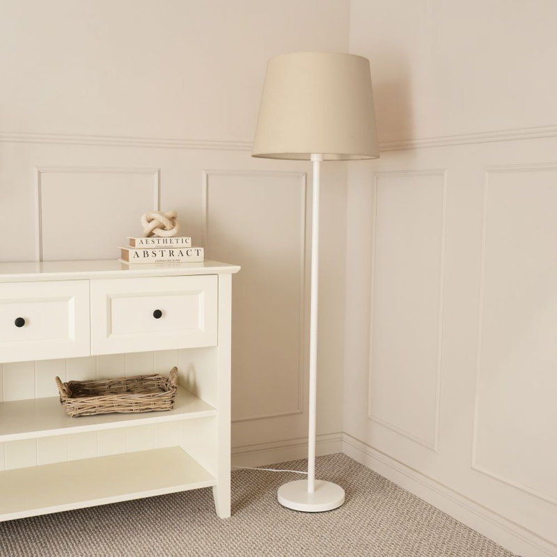 Rinnah 148cm Matte Traditional Floor Lamp, Beige