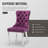 Velvet Fabric Upholstered Dining Chairs Set of 4 with Sliver Legs,Purple-477584249-477584267