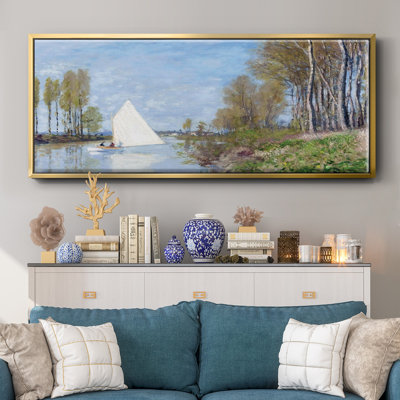 Petit bateau sur la petite branche de la seine à Argenteuil, 1872, reproduction d'art sur toile