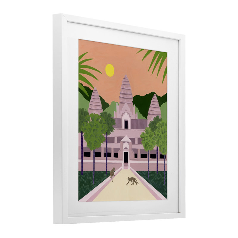 Angkor Wat Architecture, reproduction encadrée sous verre, conception de Courtney Haley, H 21 po x l 17 po