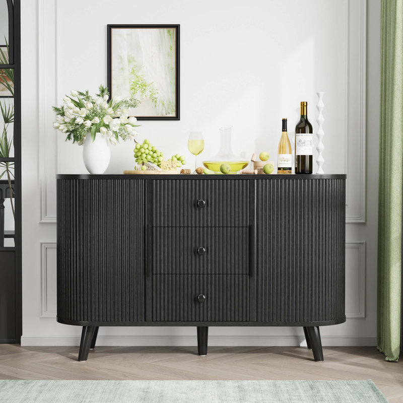 Buffet avec 2 portes coulissantes et 3 tiroirs
