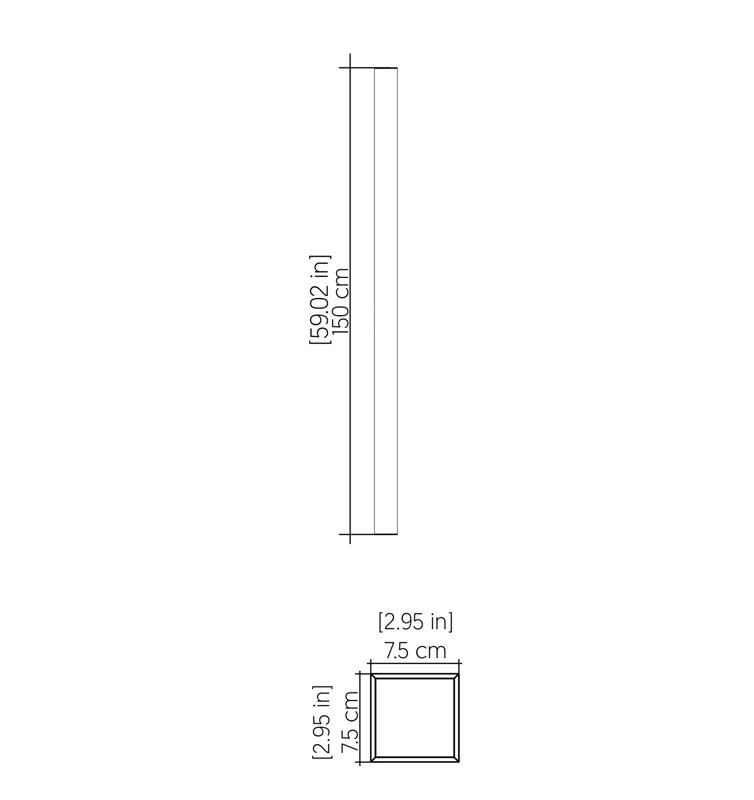 Linea Manufactured Wood LED Flush Mounted Sconce, Teak, 59.06" H x 2.95" W x 2.95" D