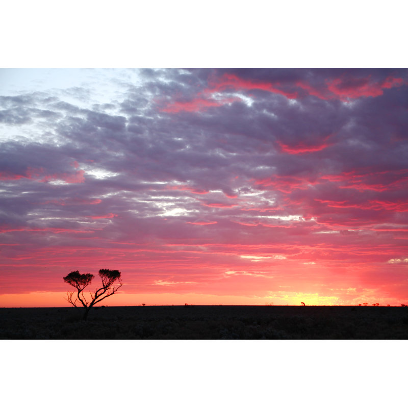 Eure Sunset on Nullarbor Plain - Wrapped Canvas Photograph, 20cm H x 30cm W x 3.8cm D