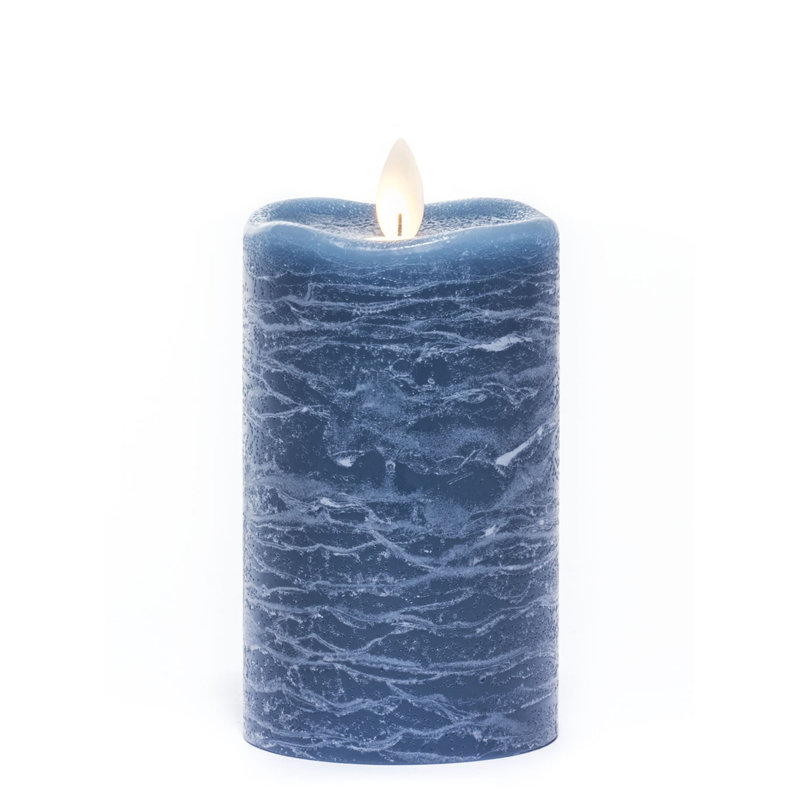 Bougie cylindrique sans parfum, Bleu, H 5 po x l 3 po x P 3 po