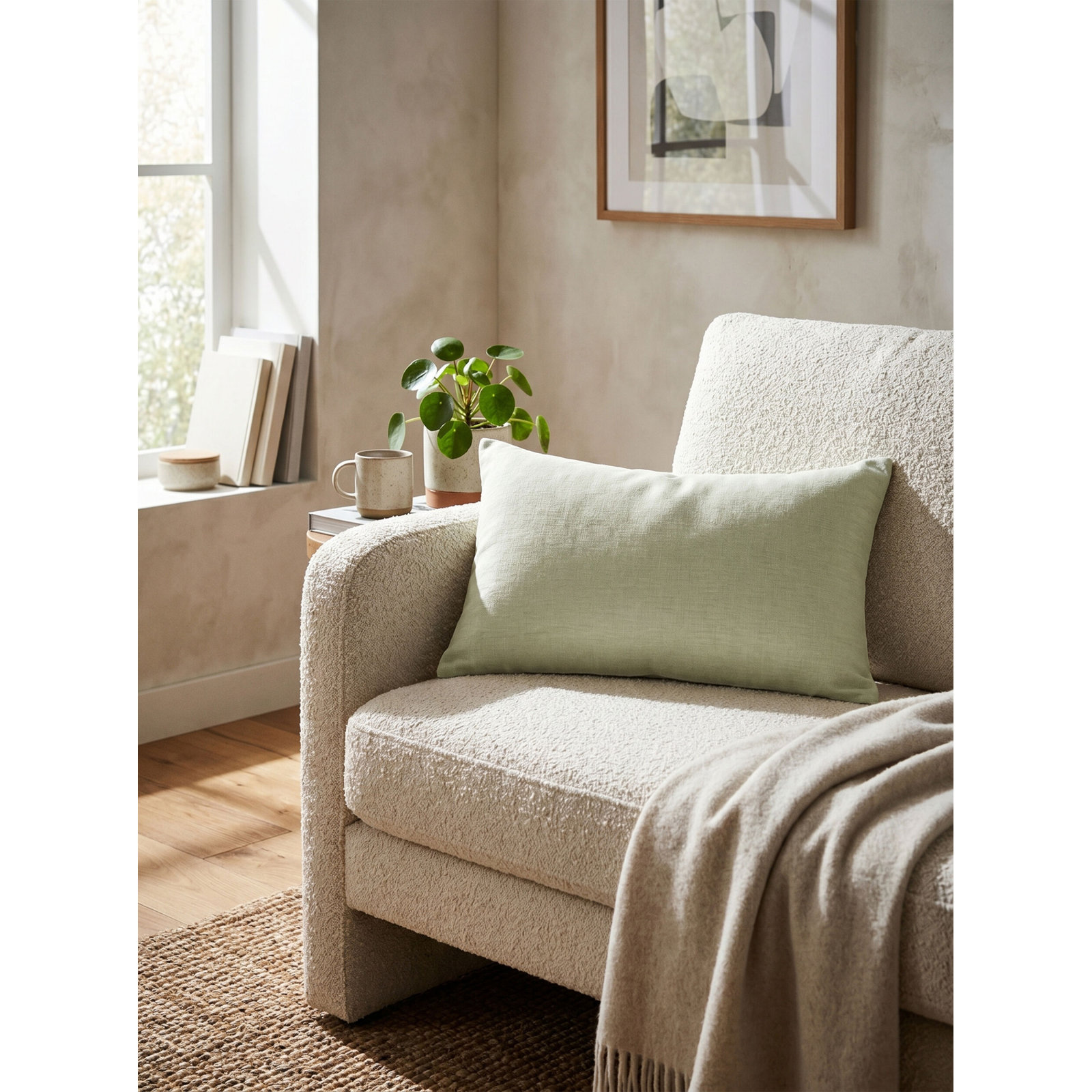 Lanie Accent Pillow, Green, Duck Down, Rectangle 12"H x 21"W