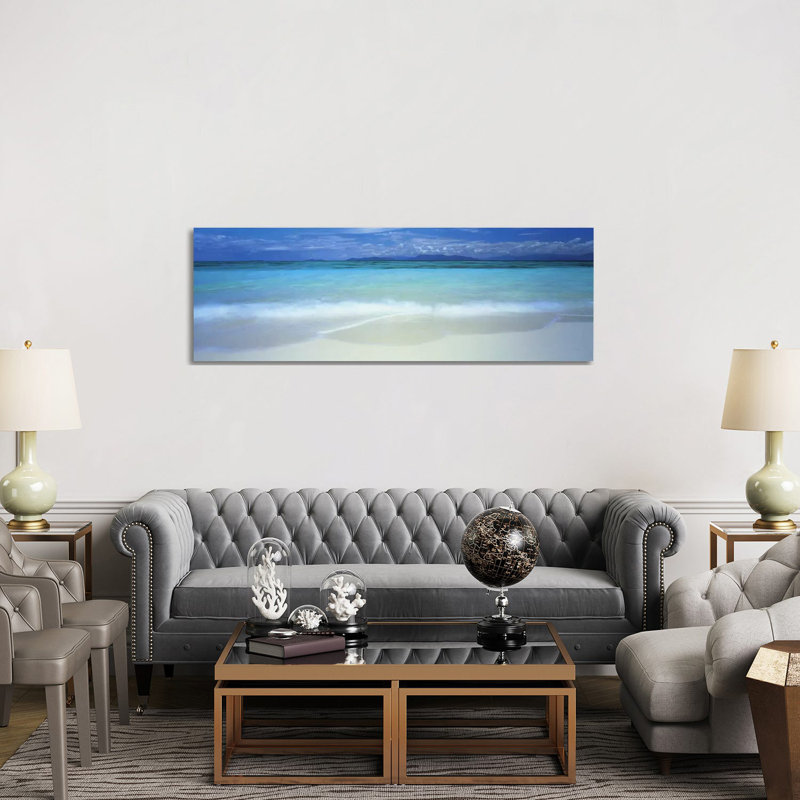 Clouds Over An Ocean, Great Barrier Reef, Queensland, Australia by Panoramic Images - Wrapped Canvas Panoramic Print