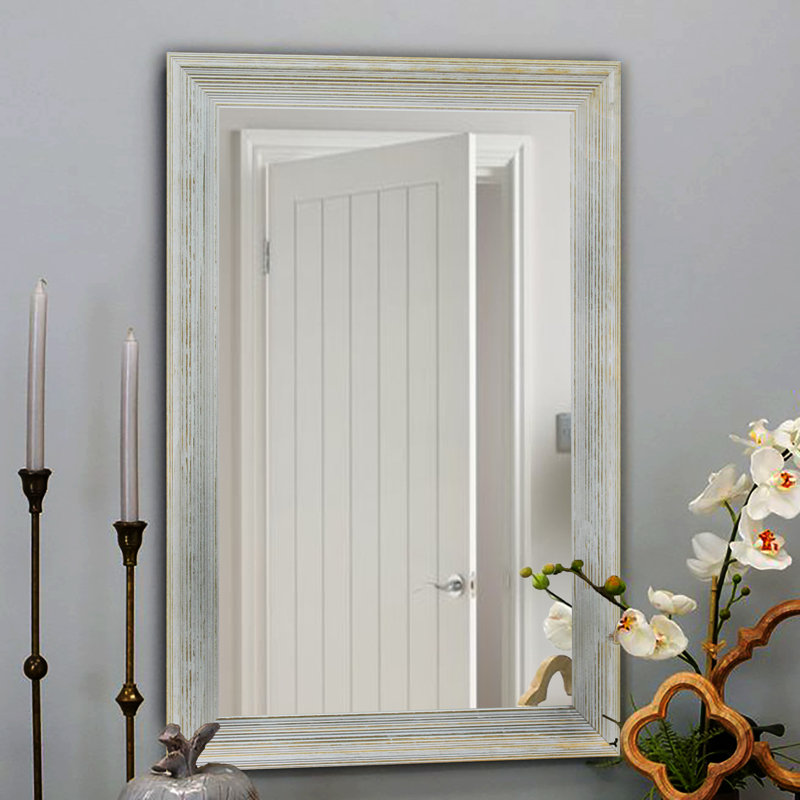 Uecker Solid Wood Flat Wall Mirror, 35" H x 29" W