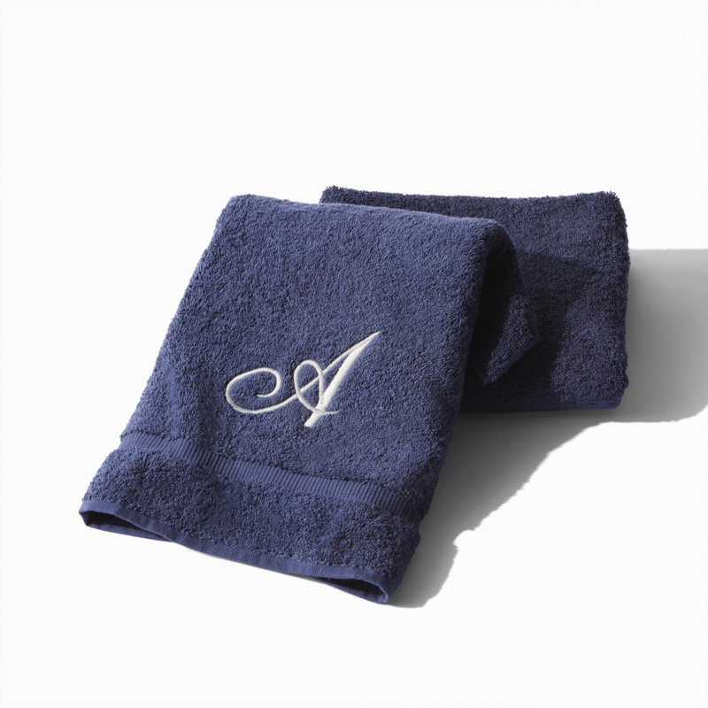 Super Plush Hand Towel, Navy/Gold, S