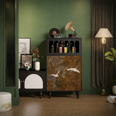 Armoire de rangement en bois avec tiroirs et porte
