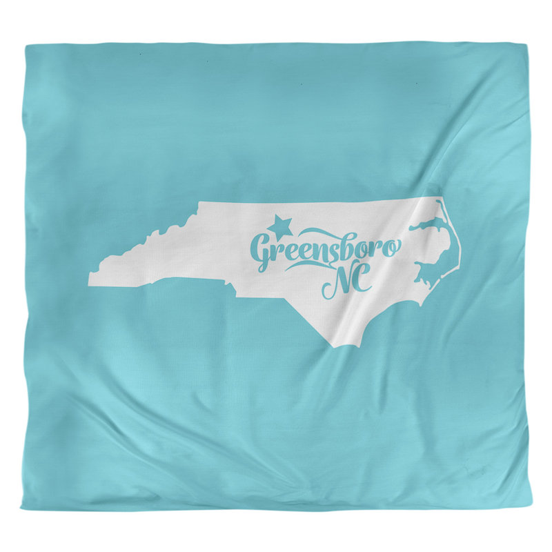 Housse de couette greensboro caroline du nord, Microfibre, Housse de couette pour grand lit, Bleu sarcelle