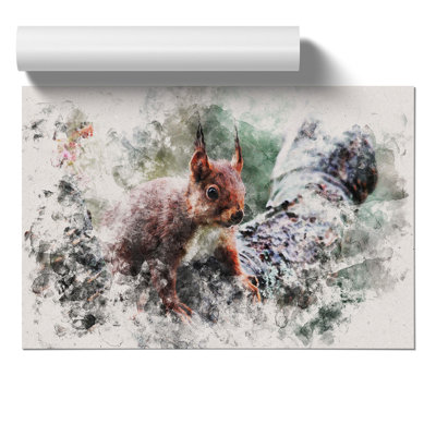 Red Squirrel Watercolour - Frameless Print