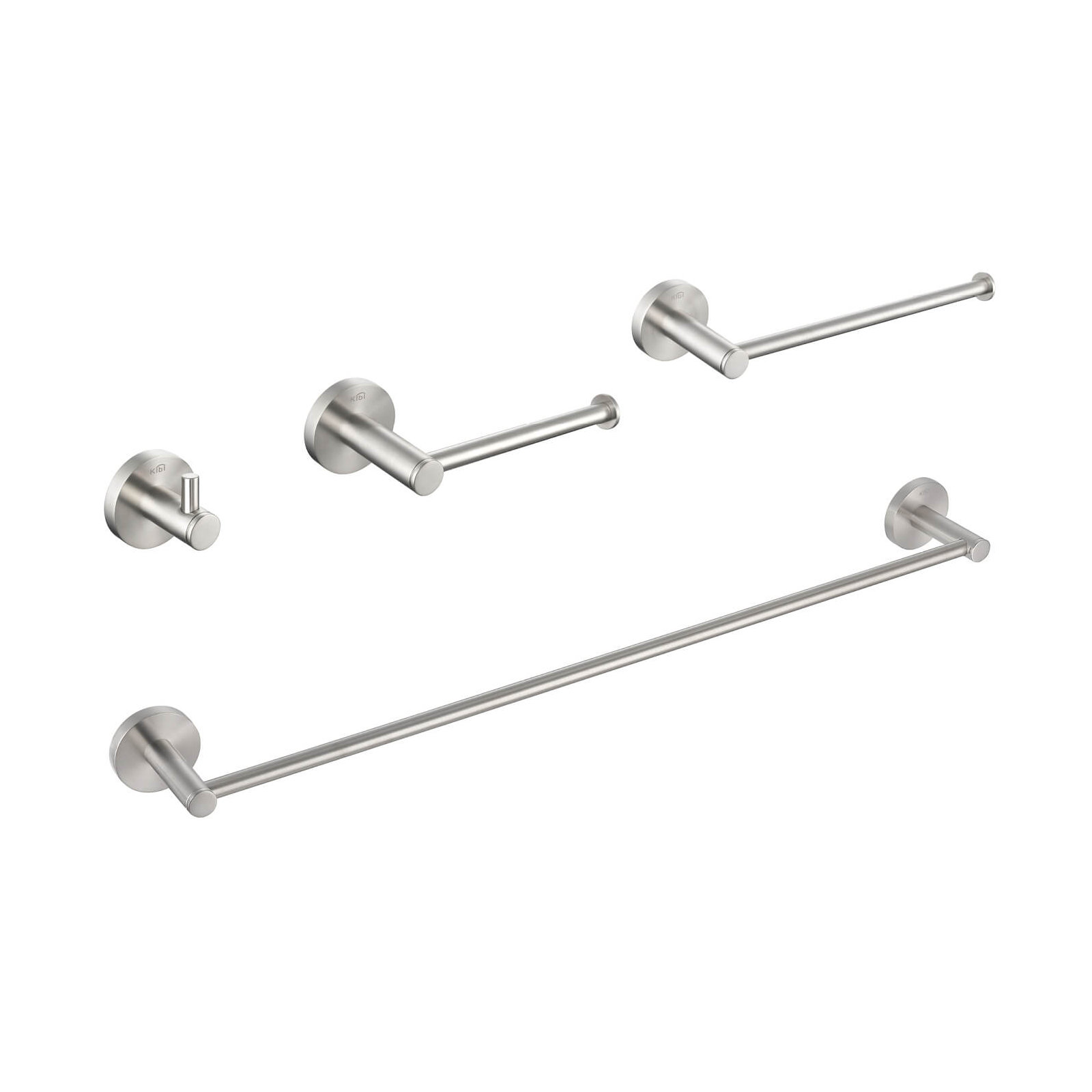 4 - Piece Bathroom Hardware Set, Brush Nickel