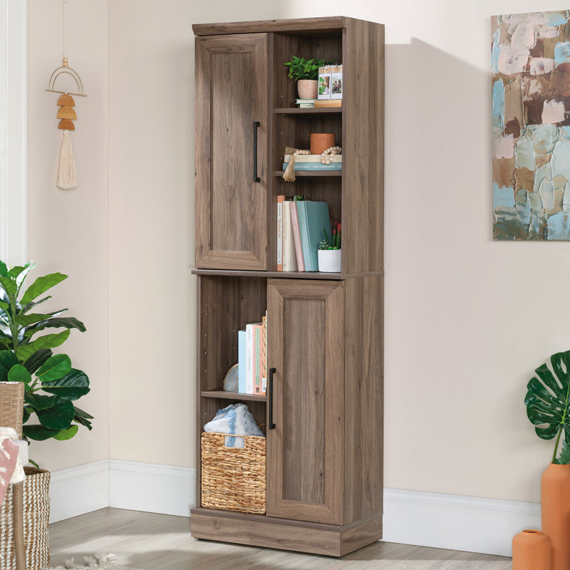 23.31'' Wide 6 - Shelf Storage Cabinet with Cable Management, Salt Oak