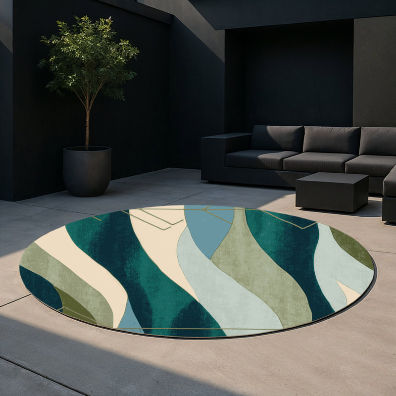 Stellar Blooms Indoor And Outdoor Area Rug, Round 5'