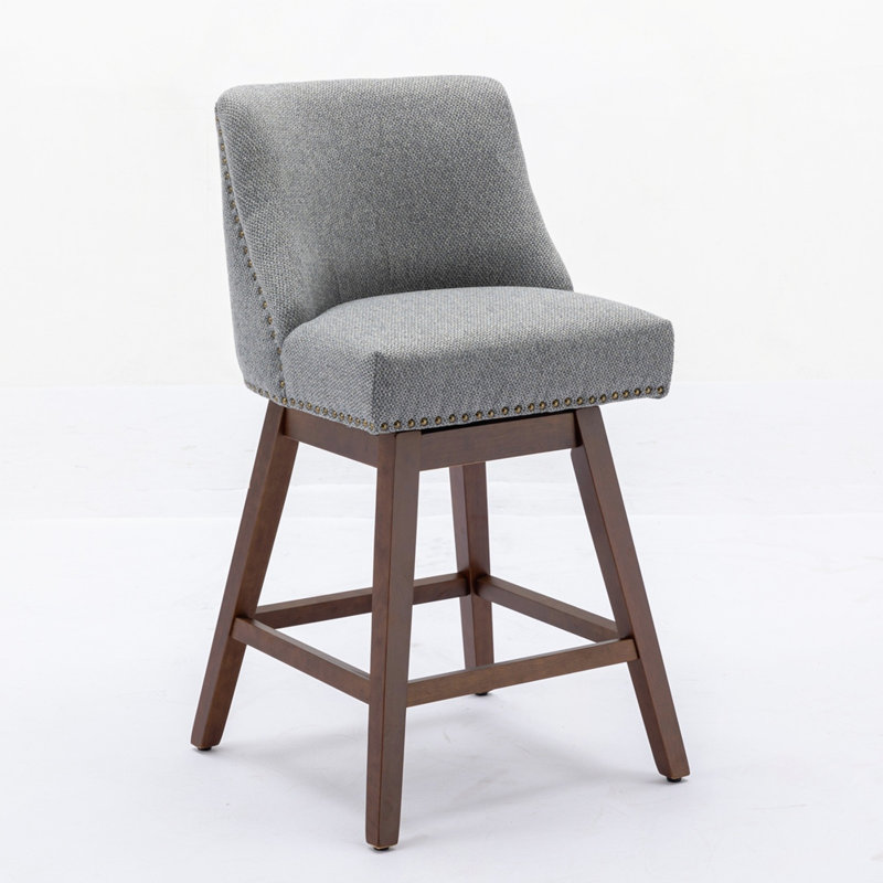Ensemble de 2 tabourets de bar pivotants à hauteur de comptoir, Gris