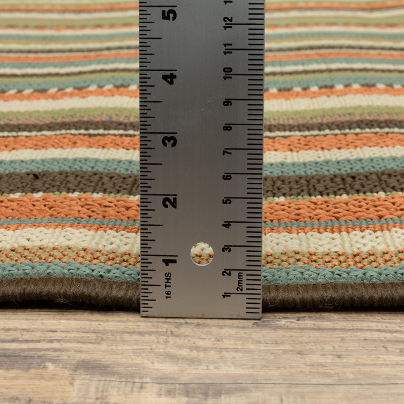 Brendel Striped Indoor / Outdoor Rug, Rectangle 2'5" x 4'5"