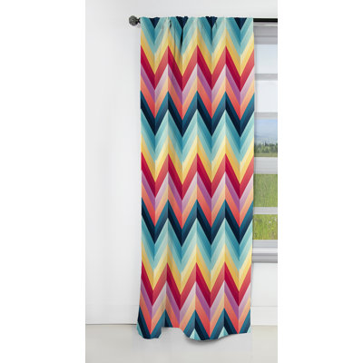 Popart Chromatic Chevrons I - Stripped Curtain - Blackout Chevron Curtain - 1 Panels