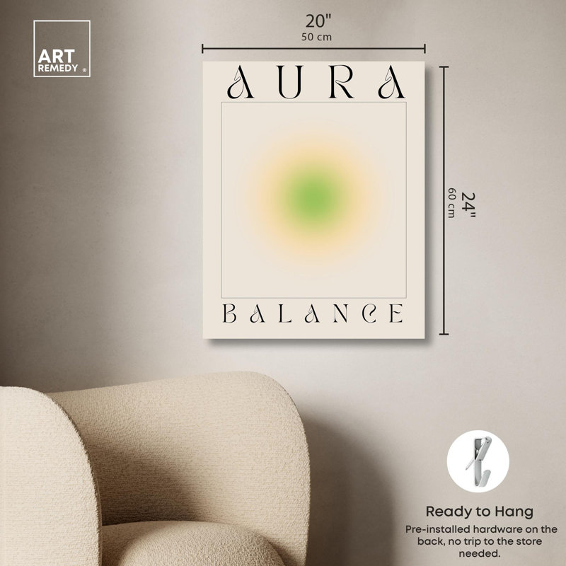 «Aura Balance», affiche sur toile à thème rétro par Everly Quinn, Toile tendue, H 24 po x l 20 po