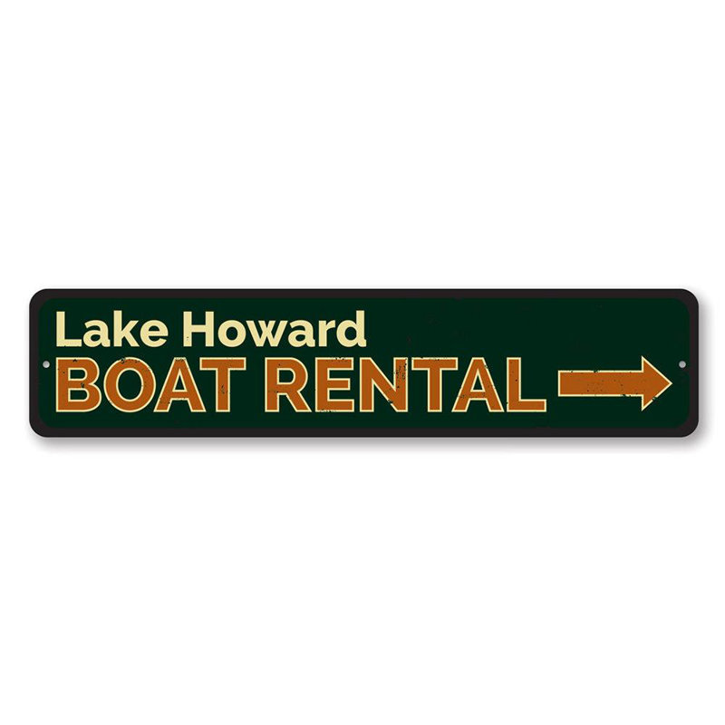 Enseigne de bateau en métal, H 6 po x l 24 po x P 0,06 po
