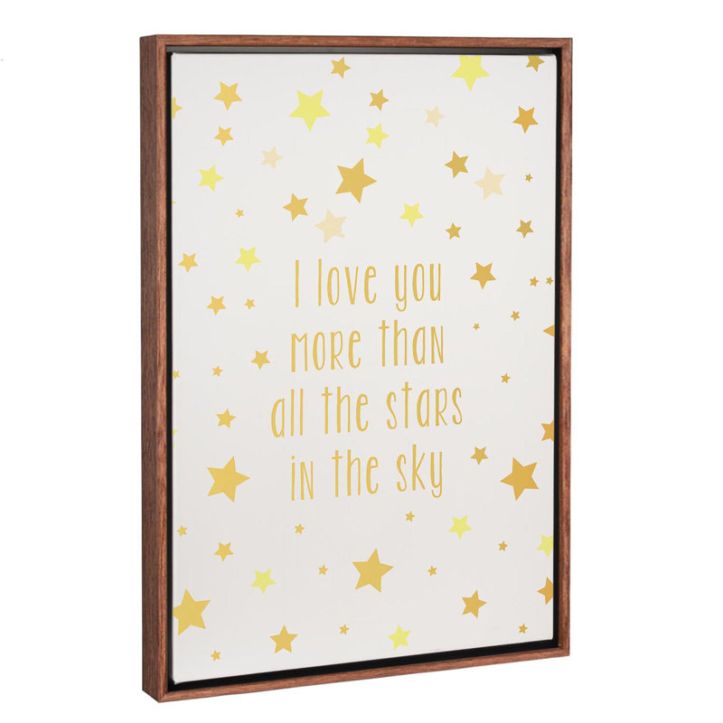 Love You More Art, H 40 po x l 26 po x P 1,5 po, Toile avec cadre en bois classique