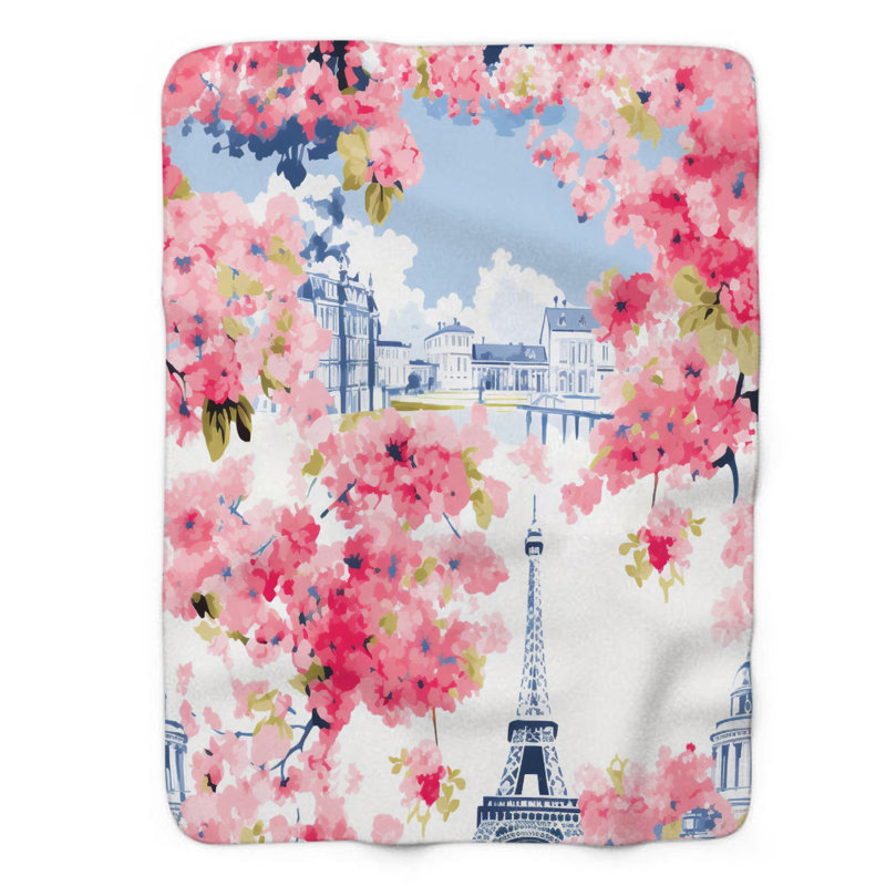Motif de balise maritime - 1 pièce Sherpa Premium, L 50 po x L 60 po, Motifs parisiens chics