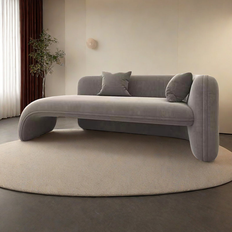 Chaise longue rembourrée Svetlin, Accoudoir à droite (vu de face), Gris
