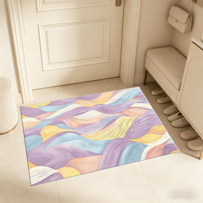Dreamy Lavender Wave Abstract carpet-easy to clean, machine-washable, soft and comfortable; suitable for door mats, kitchens, living rooms, bedrooms, corridors, and laundry areas. Easy to clean, durable carpet for home decoration.