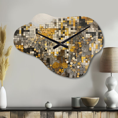 Horloge murale jaune et crème Mahar