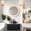 Meuble-lavabo moderne avec lavabo, vasque en céramique noire pré-assemblée avec rangement