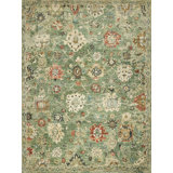 Oxford Hand-knotted Ghazni Wool, Green Area Rug