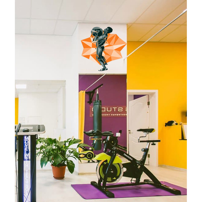 Adhésif décoratif polygonal gym, H 22 po x l 24 po