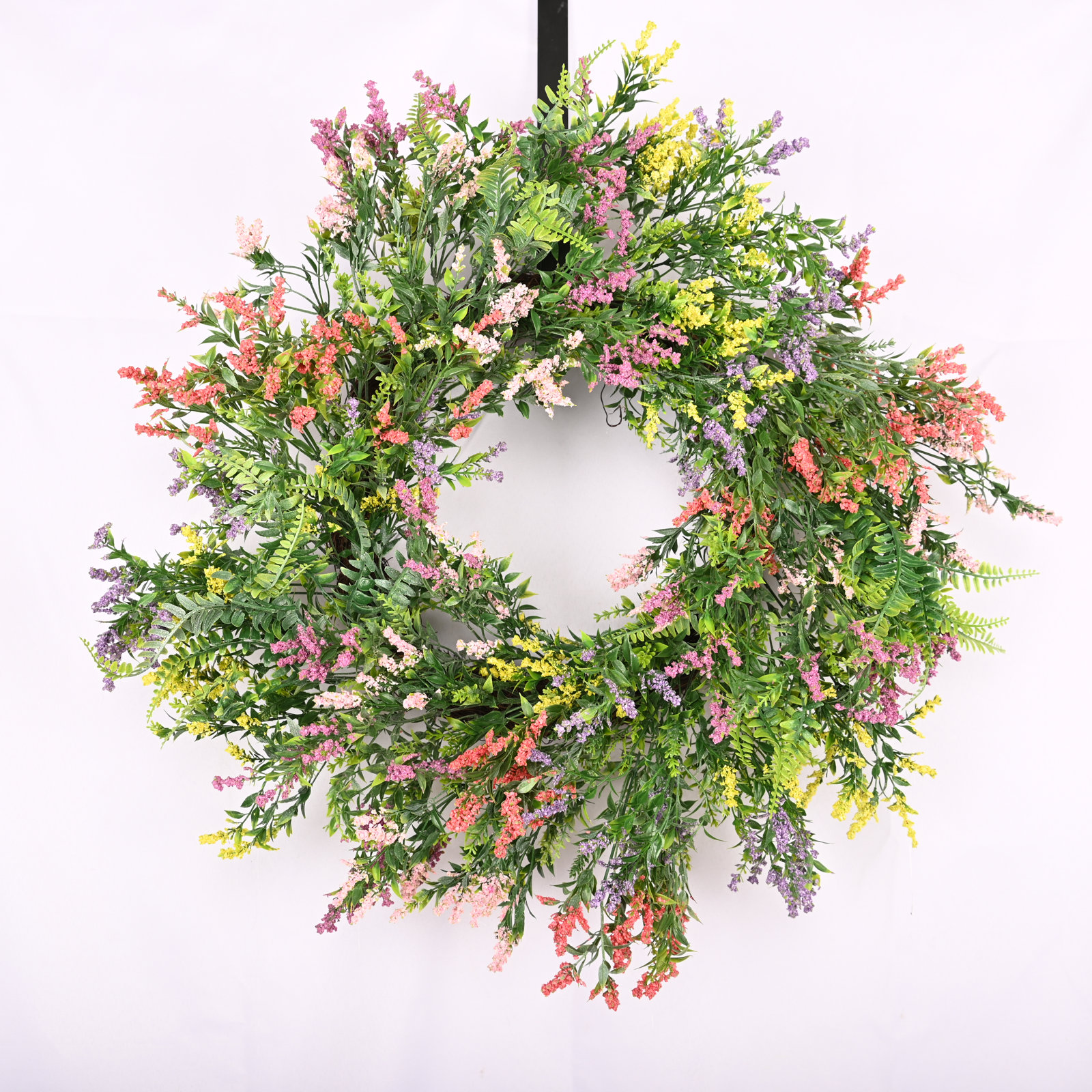 24" Farmhouse Wildflower Fall Floral Wreath for Front Door 