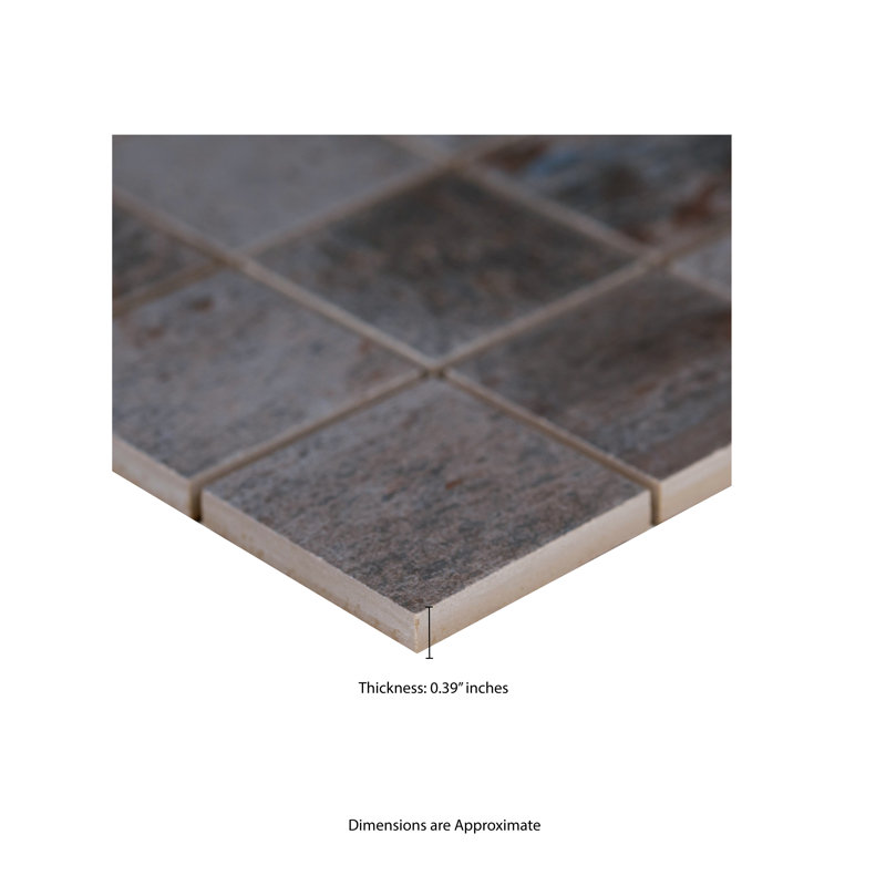 Vante 12 in. x 12 in. Matte Porcelain Mosaic Floor and Wall Tile, Forge