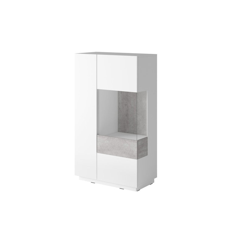 Silke Display Cabinet, White/Concrete Gray