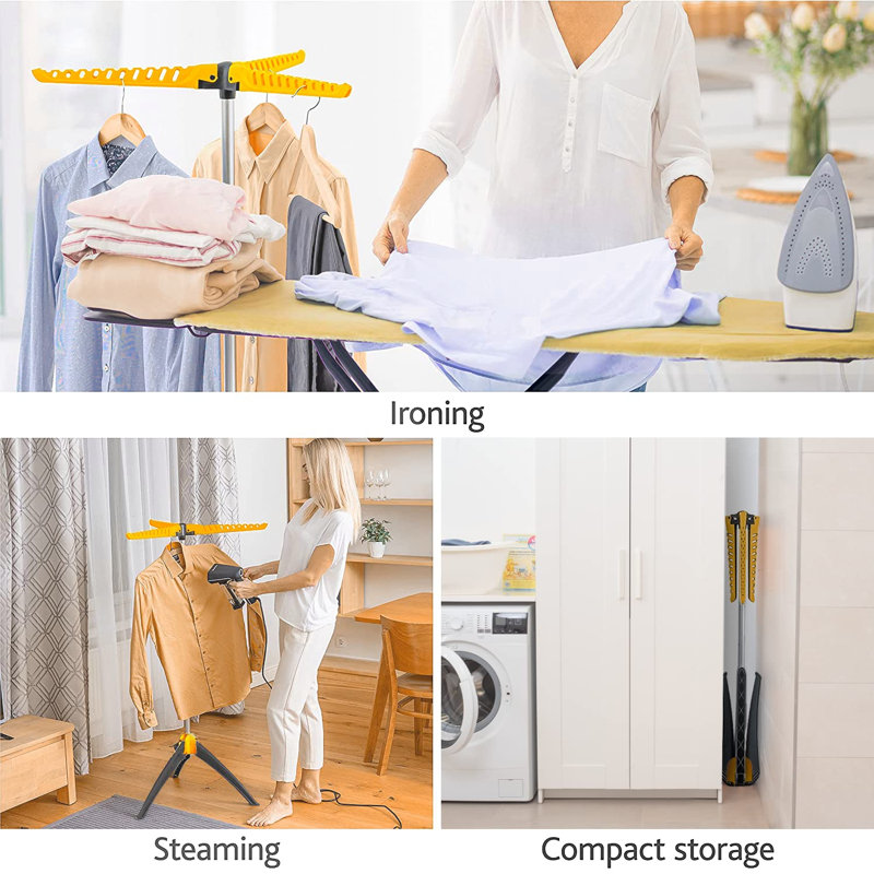 Foldable Tripod Drying Rack, Yellow