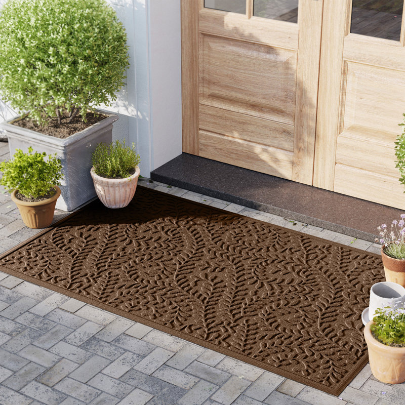 WaterHog Boxwood 35 in. x 59 in. Indoor Outdoor Door Mat, Dark Brown
