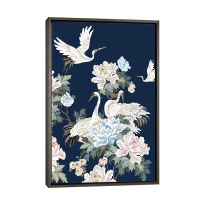 Grues blanches Pearly II par Eva watts, reproduction d’art