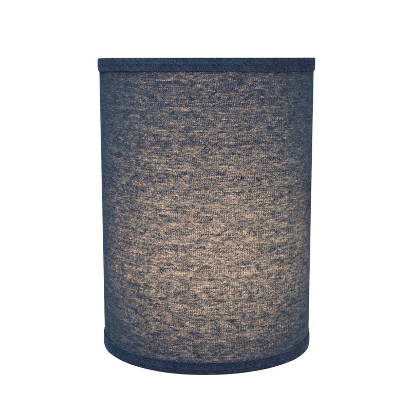 Abat-jour tambour en tissu denim H 11 po (araignée) de couleur bleu foncé