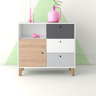 Aleana Solid Wood 103.5cm W 3 - Drawer Chest of Drawers