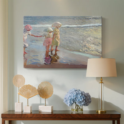 Children on the Beach (Niñas en la playa)-Joaquín Sorolla-Gallery Wrapped Canvas-1910