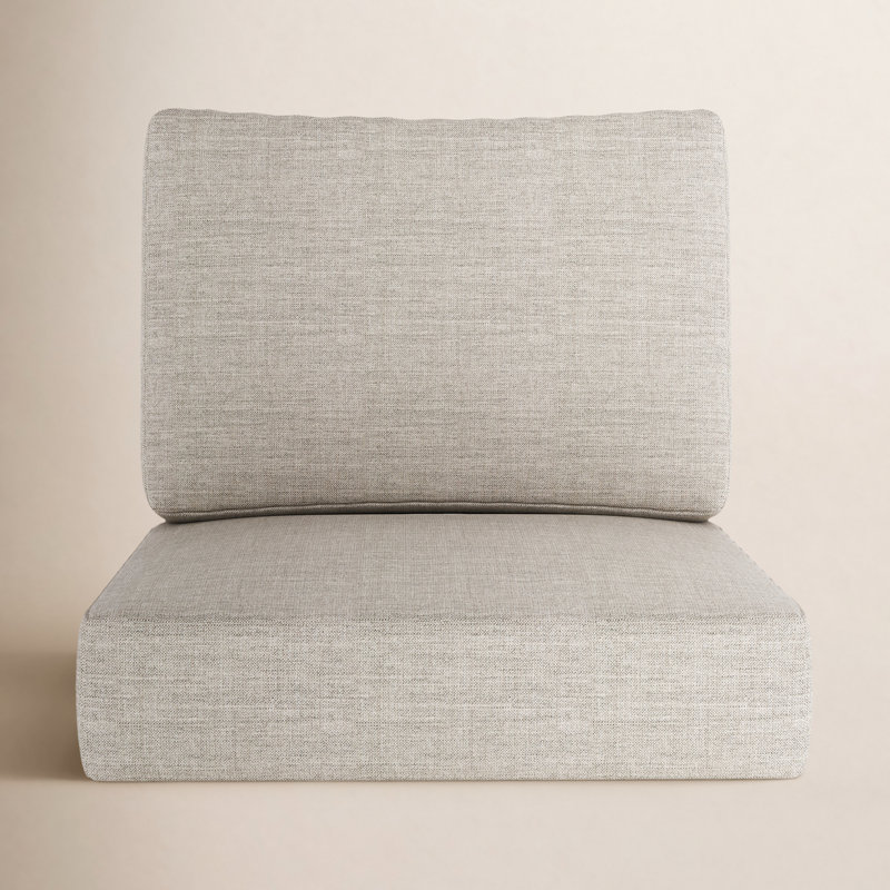 Coussin de siège extérieur Amala Sunbrella®, L 25 po x P 25,5 po, Tissu argenté Sunbrella
