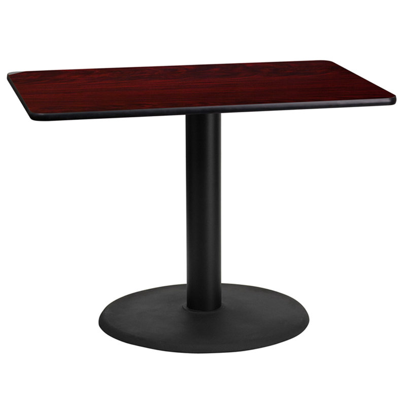 Contemporary Mahogany Laminate 42" Rectangular Dining Table