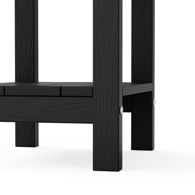 Table de bout ronde 18 po Adirondack pour terrasse en plastique / résine, Noir