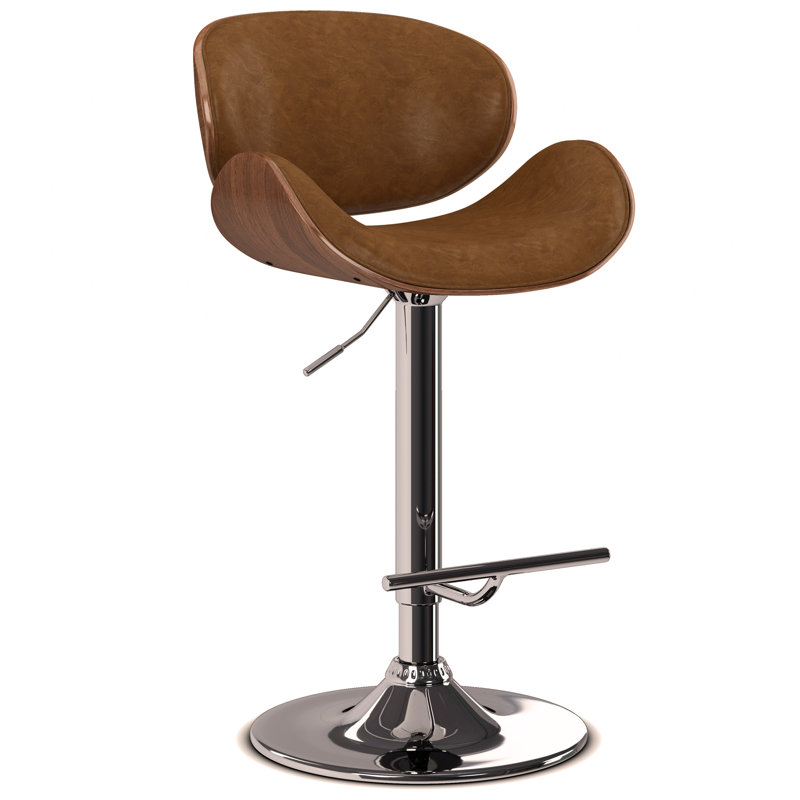 Tabouret de bar pivotant Bentwood , Marron clair, Brun