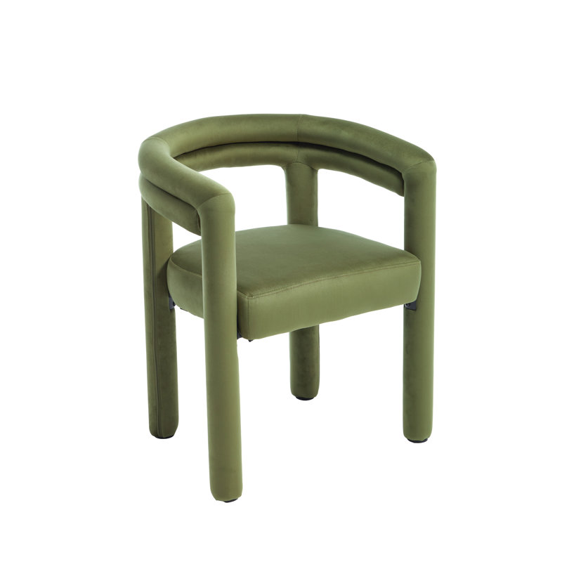 Chaise de baril avec accoudoirs, Velours vert