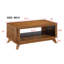 Table basse rectangulaire en bois pour le salon, table basse de 41,5 pouces avec pieds en bois massif, table de thé en bois avec tablette de rangement ouverte, assemblage facile-1667043408