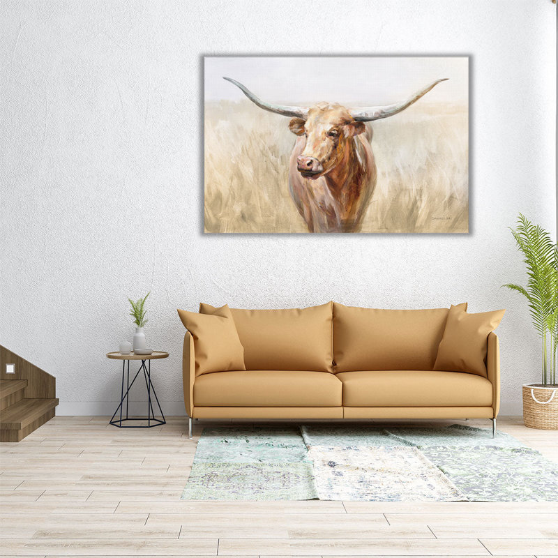 «Big Sky Longhorn», reproduction d'art sur toile, H 40 po x l 60 po