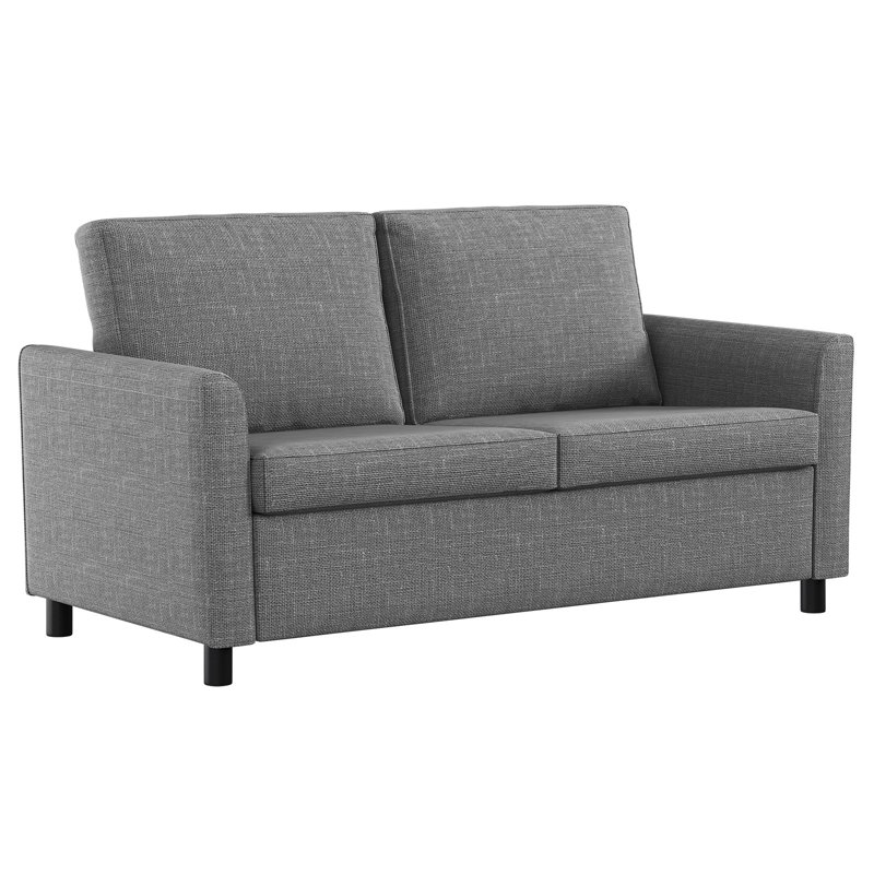 2 Seater Linen Loveseat, Dark Grey
