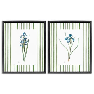 Ensemble de cadres flottants 2 pièces Irises and Stripes, design par Nan